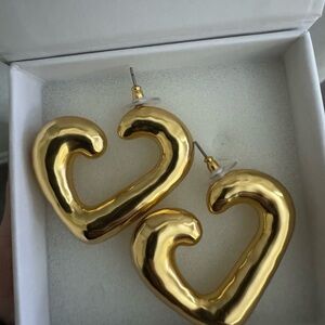 Gold Heart Hoop Earrings